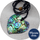 8710 - Polished Paua Heart Necklace